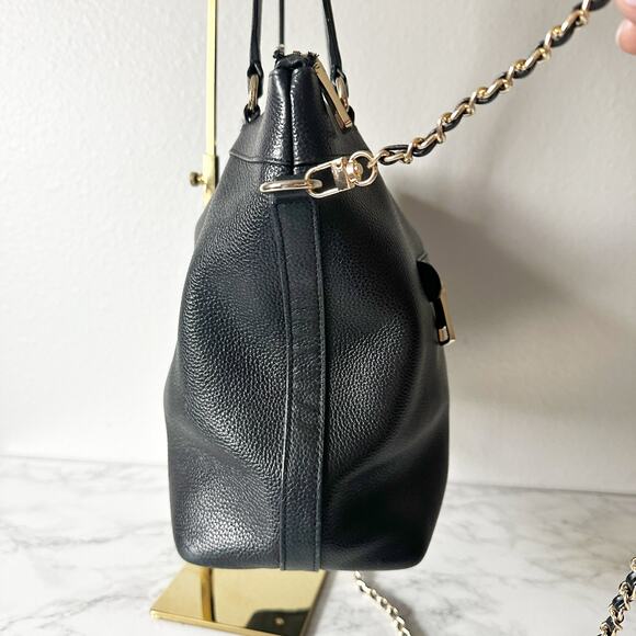 4. Coach Tyler Black Pebble Leather Shoulder Zip Top Tote Bag Goldtone hardware - Picture 4 of 15